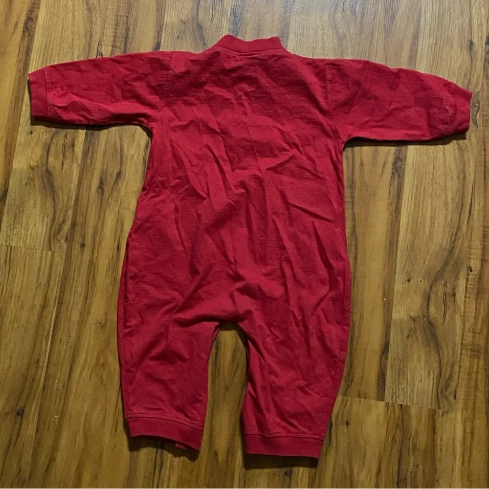 Blue Jean Teddy One Piece Long Sleeve With Snap Closure Size 12 months